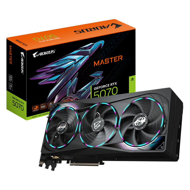 Placa Video GIGABYTE AORUS GEFORCE RTX 5070 MASTER 12GB GDDR7 192 bit, PCIE 5.0, 3x DP 1x HDMI