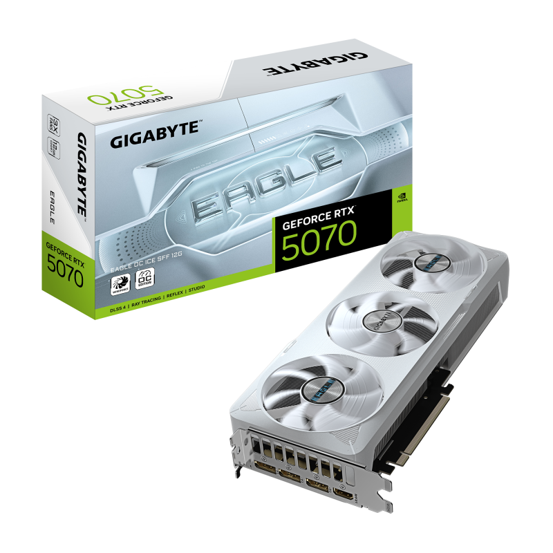 Placa Video GIGABYTE GEFROCE RTX 5070 EAGLE OC ICE SFF 12GB 192 bit, PCIE 5.0, 3x DP 1x HDMI