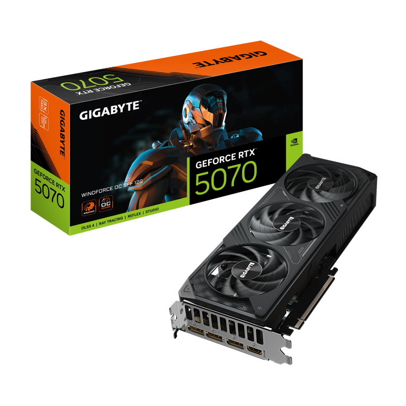 Placa Video GIGABYTE GEFORCE RTX 5070 WINDFORCE OC SFF 12GB GDDR7 192 bit, PCIE 5.0, 3x DP 1x HDMI