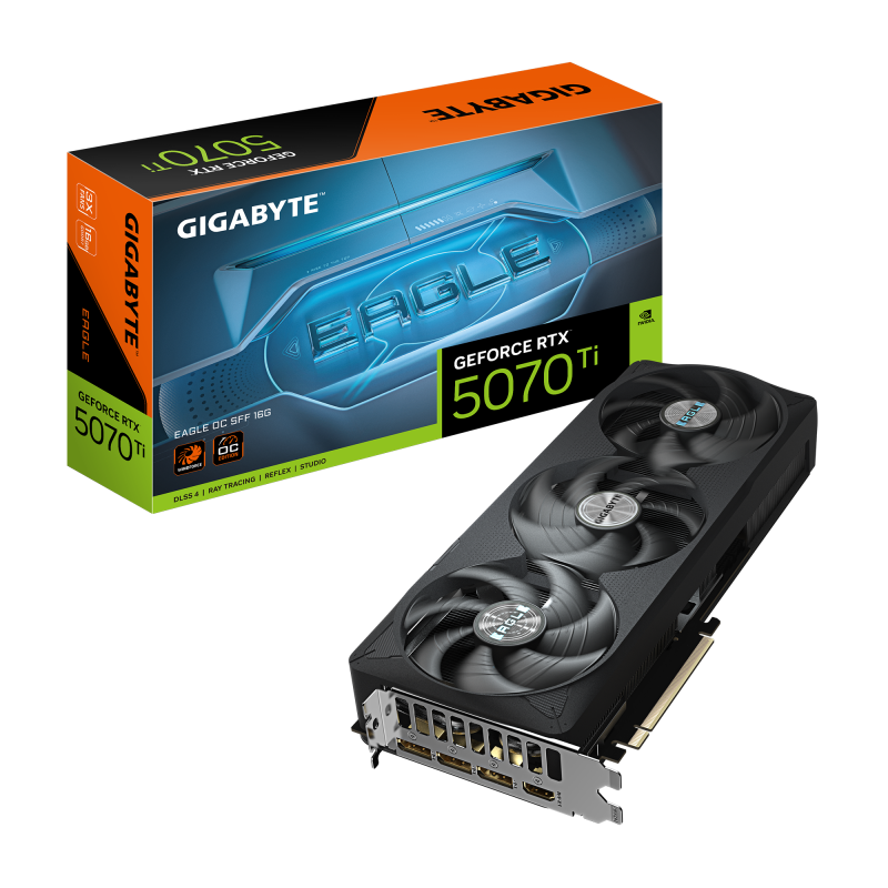 Placa Video GIGABYTE GEFORCE RTX 5070 TI EAGLE OC SFF 16GB GDDR 7 256 bit, PCIE 5.0, 3x DP 1x HDMI