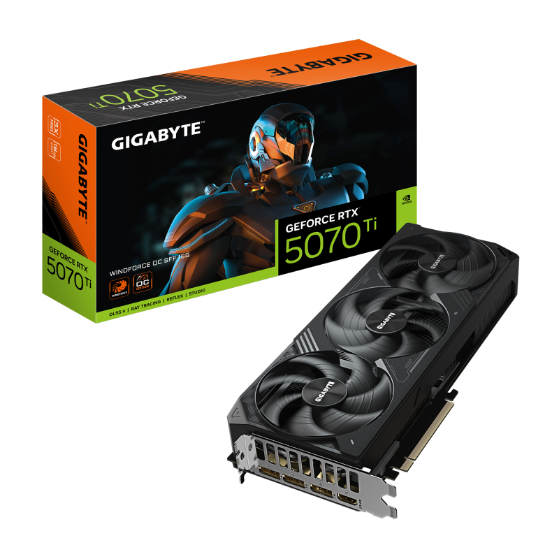 Placa Video GIGABYTE GEFORCE RTX 5070 TI WINDFORCE OC SFF 16GB GDDR7 256 bit, PCIE 5.0, 3x DP 1x HDMI