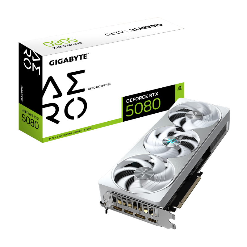 Placa Video GIGABYTE GEFORCE RTX 5080 AERO OC SFF 16GB GDDR7 256 bit, 3x DP 1x HDMI