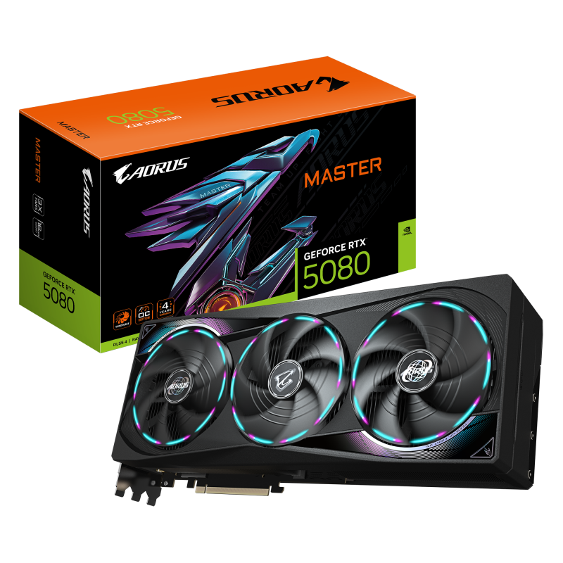 Placa Video GIGABYTE AORUS GEFORCE RTX 5080 MASTER 16GB GDDR7 256 bit, 3x DP 1x HDMI