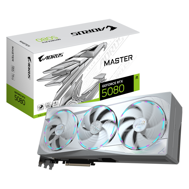 Placa Video GIGABYTE AORUS GEFORCE RTX 5080 MASTER ICE 16GB GDDR7 256 bit, PCIE 5.0, 3x DP 1x HDMI
