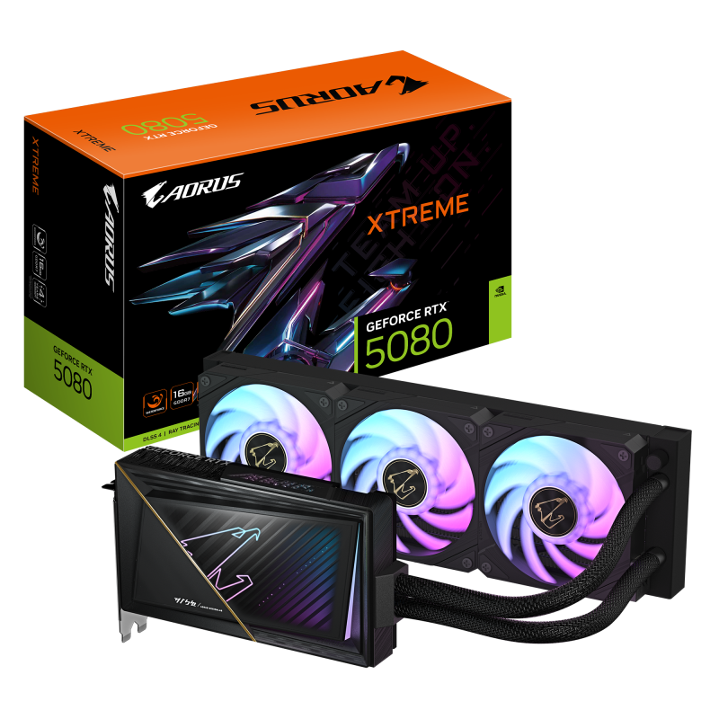 Placa Video GIGABYTE AORUS GEFORCE RTX 5080 XTREME WATERFORCE 16GB GDDR7 256 bit, 3x DP 1x HDMI