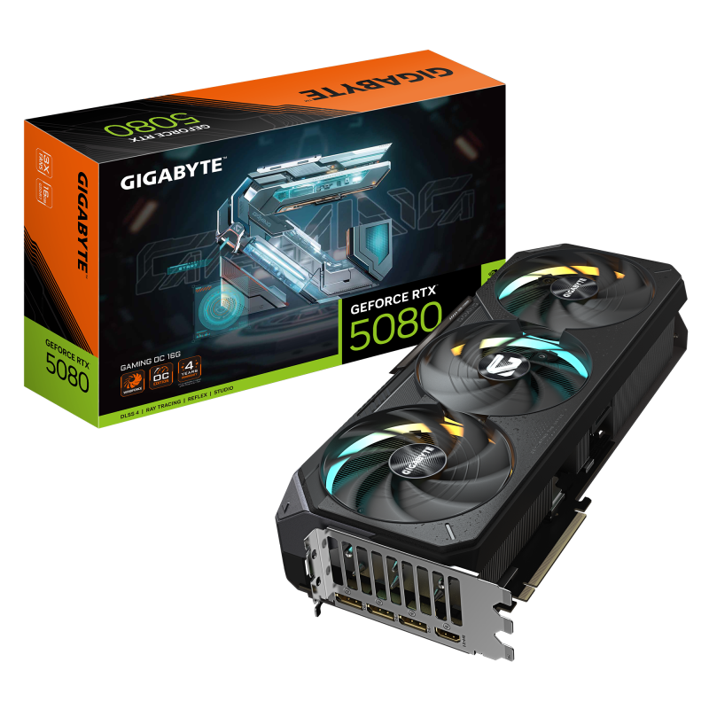 Placa Video GIGABYTE GEFORCE RTX 5080 GAMING OC 16GB GDDR7 256 bit, 3x DP 1x HDMI