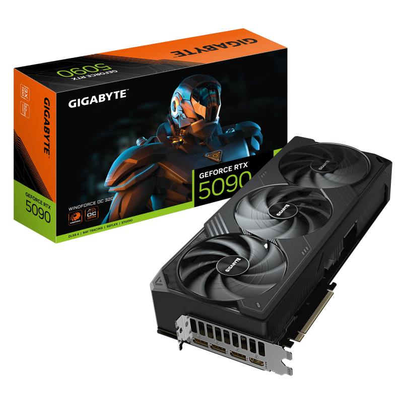 Placa Video GIGABYTE NVIDIA GEFORCE RTX 5090 WINDFORCE OC 32GB GDDR7 512 bit, PCIE 5.0, 3x DP 1x HDMI
