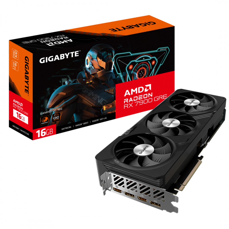 Placa Video GIGABYTE GEFORCE RX 7900 GRE GAMING OC 16GB GDDR6 256 bit