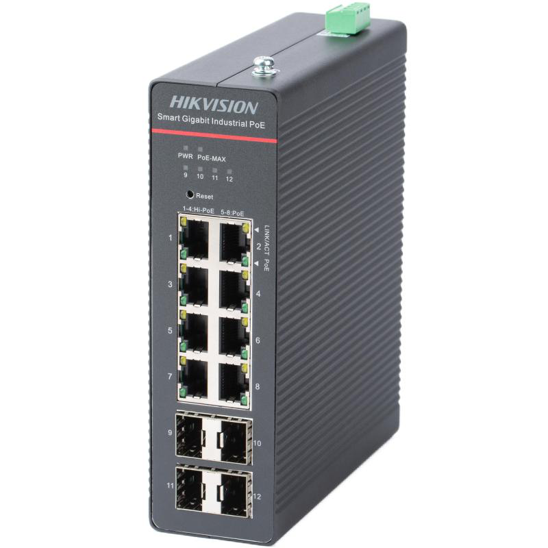 HK SWITCH POE 8 PORTURI SMART MANAGED 8 x Gigabit PoE RJ45 ports,4 x Gigabit SFP fiber optical ports Support 802.1Q VLAN Support 802.3bt Hi-PoE, Max. 90W for one port Support STP/RSTP/ERPS Loop prevention, storm control Support cable detection to locate f