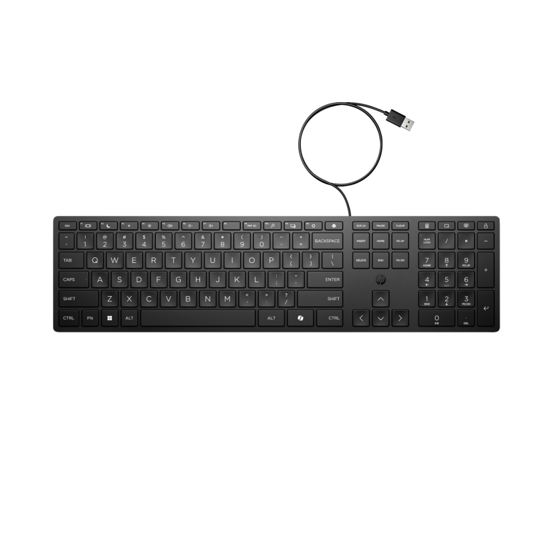 HP Keyboard 320K Wired, Culoare: Negru, Dimensiuni: 426,2 x 110,9 x 16,7 mm, Greutate: 0,45 kg, Garantie 1 an