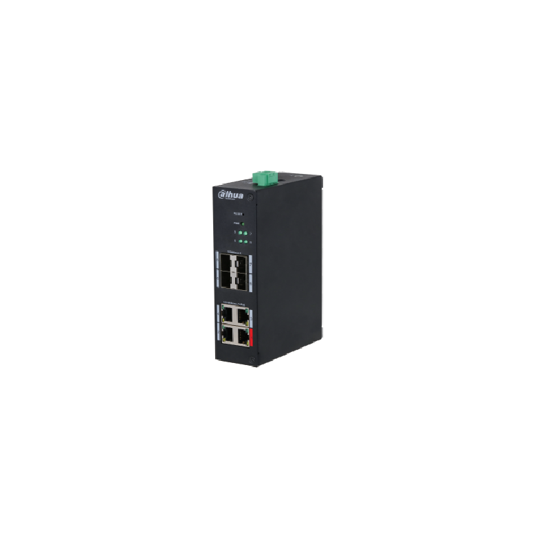 8-Port Hardened Managed Switch with 4-Port PoE  > Comes with 4 × 10/100 Mbps PoE ports and 4 × SFP 1000 Mbps uplink ports > Meets the requirements of IEEE 802.3af and IEEE 802.3at power supply standards. The red port complies Hi-PoE/IEEE 802.3bt standard,