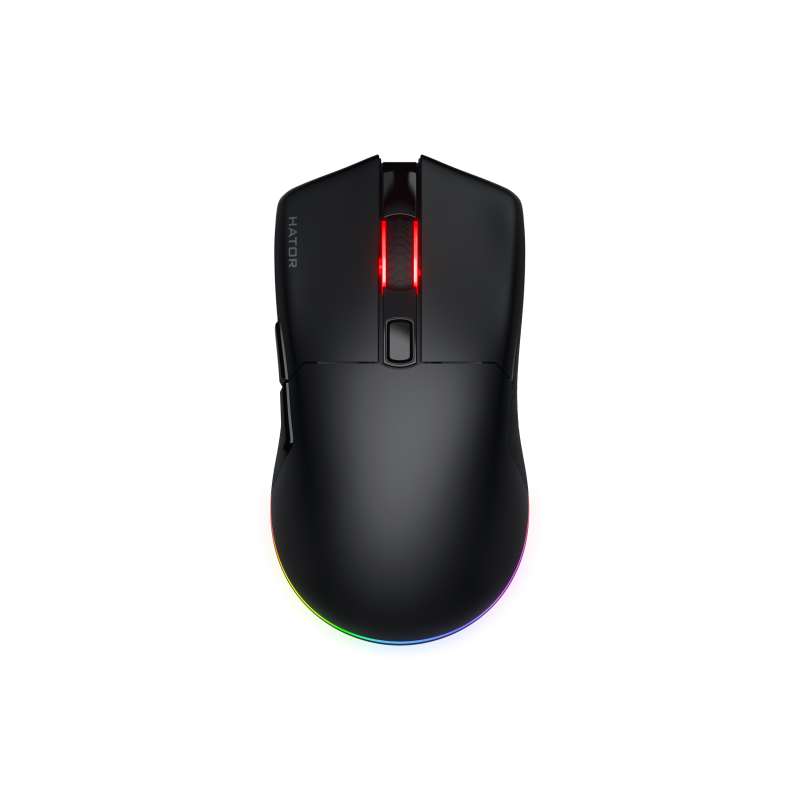 Mouse gaming wireless Hator Pulsar 3, polling rate pana la 1000Hz, senzor Optical PixArt PMW 3311, rezolutie maxima 12000 DPI, switch HATOR® Optical 100M, iluminare RGB 16.8M culori, side switch Kailh 3M, durata de viata baterie in wireless mode pana la 1