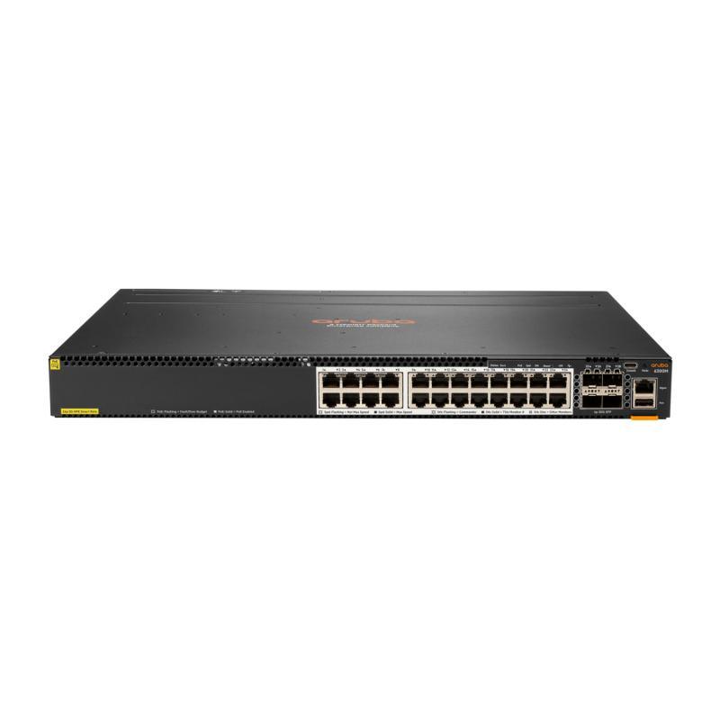 HPE Aruba Networking CX 6300M 24-port HPE Smart Rate 1/2.5/5GbE Class 6 PoE and 4-port SFP56 Switch