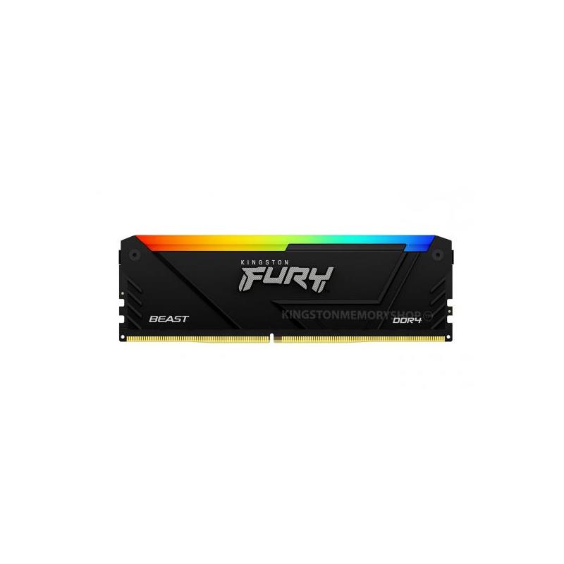 Memorie RAM Kingston Fury Beast RGB, DIMM, DDR4, 32GB, 3600MHz, CL18, 1.35V, RGB Lighting