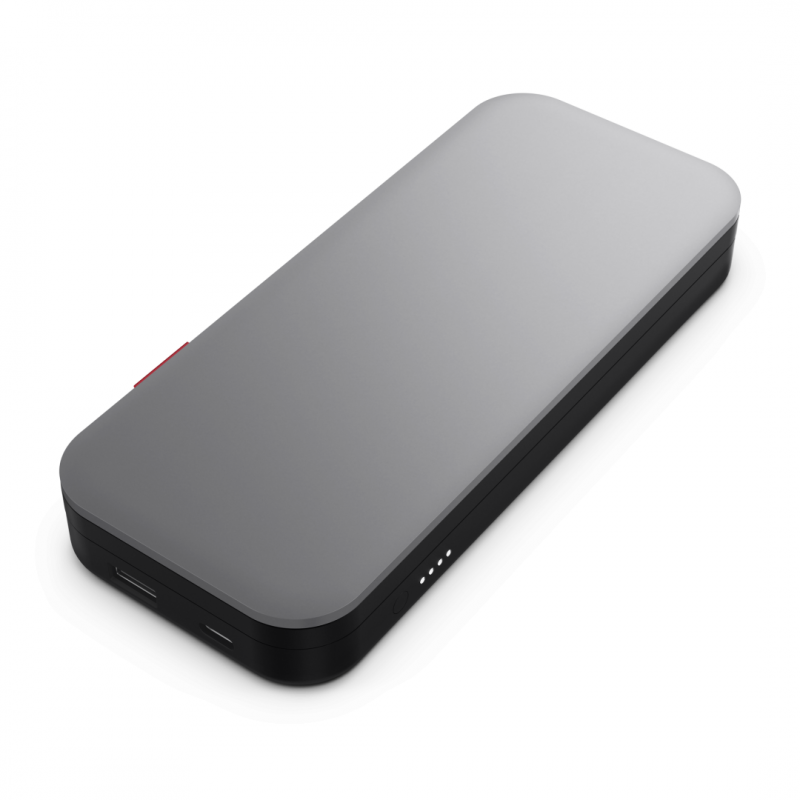 Lenovo Go USB-C Laptop Power Bank, 20,000mAh capacity, 65W max. output, Dual USB-C connection, 1 x USB-C port + 1 x USB-C integrated cable, USB- C charging support power-in and power-out, 1 x USB-A fast charging up to 18W, Fast charge with any USB-C adapt