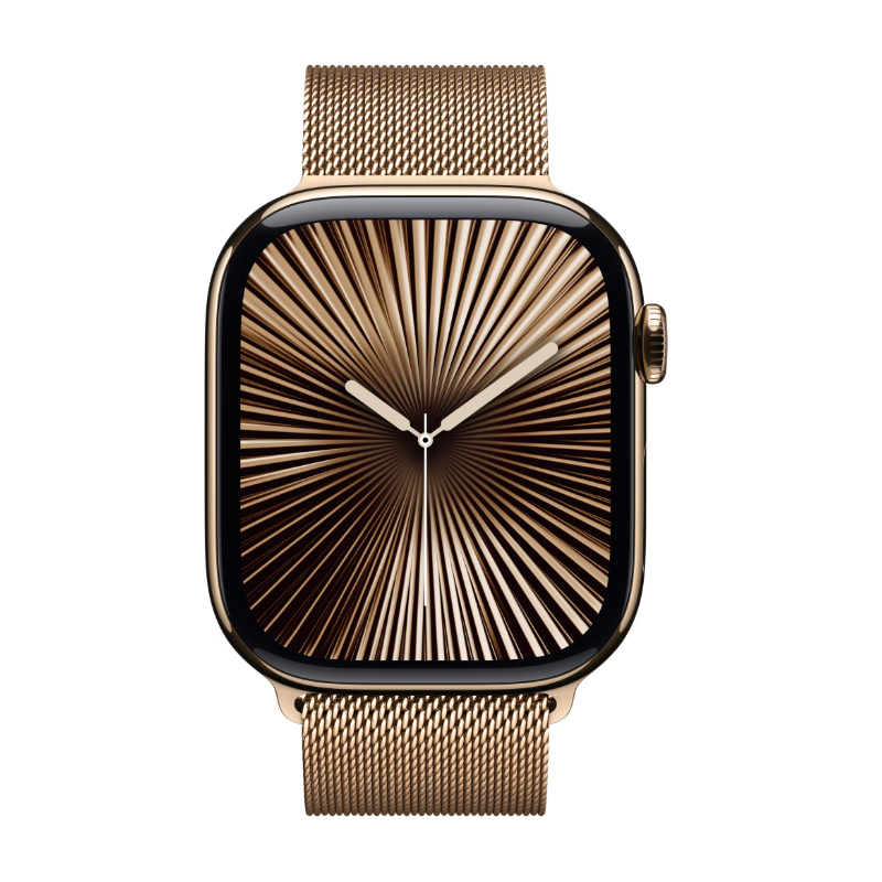 Apple Watch Series 10 Cellular 46mm Natural Titanium Case with Natural Milanese Loop - S/M