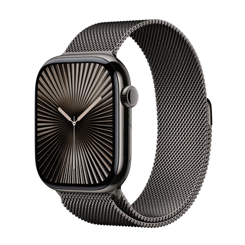 Apple Watch Series 10 Cellular 46mm Slate Titanium Case with Slate Milanese Loop - S/M