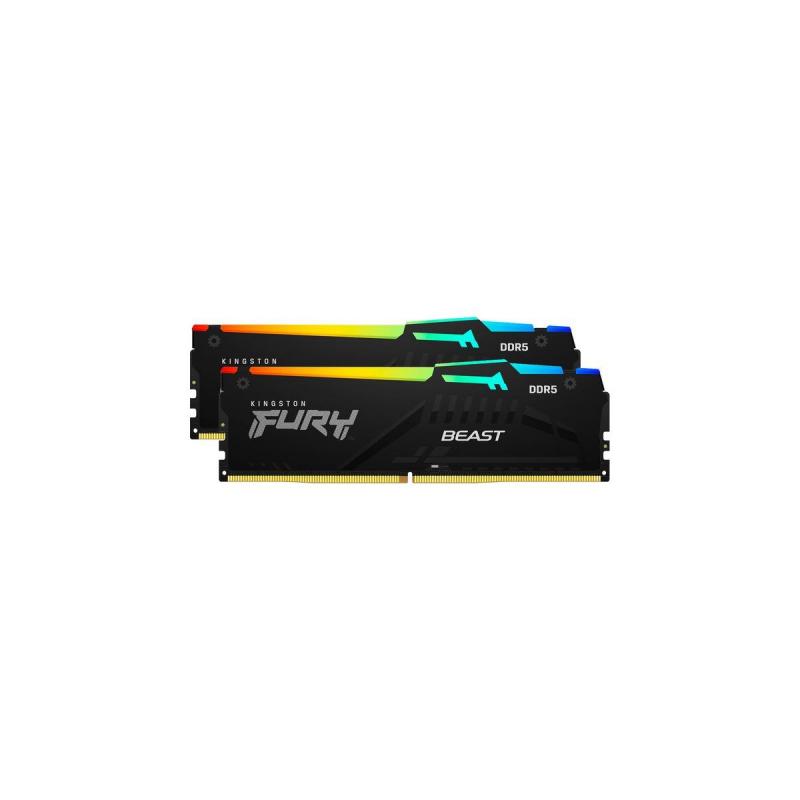 Memorie RAM Kingston DDR5 16GB 6000MHz CL30 1.4V Dual Channel Kit Fury Beast Black RGB EXPO