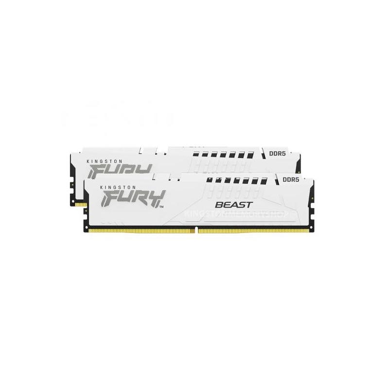 Memorie RAM Kingston 64GB DDR5 6000MHz CL30 Dual Channel Kit FURY Beast White