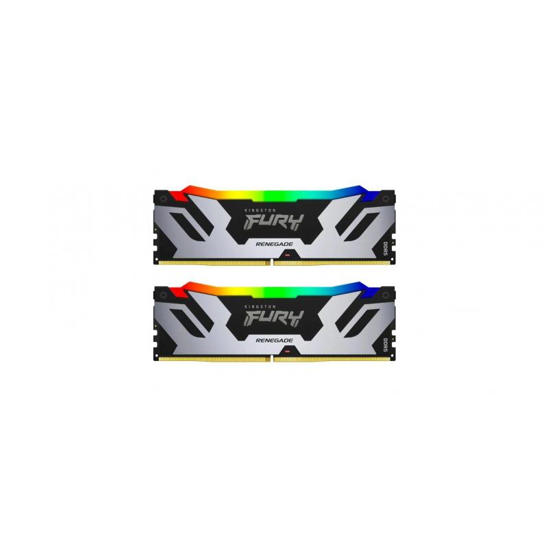 Memorie RAM Kingston DDR5 32GB 7200MHz CL38 1.35V Dual Channel Kit Fury Rengade Silver/Black RGB XMP