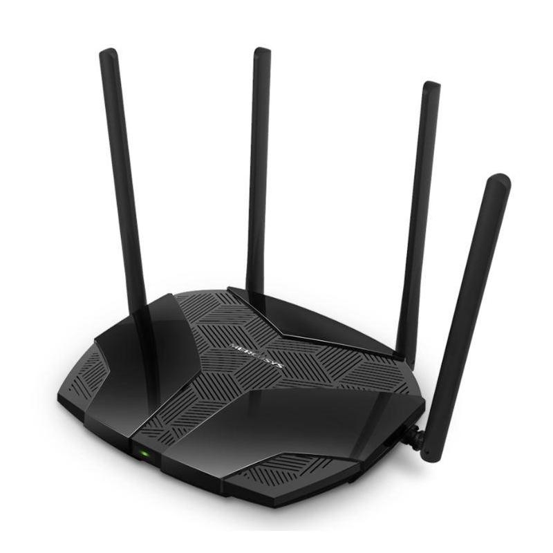 Mercusys MR60X Dual-Band WiFi 6 Router (AX15000), Standarde wireless: Wi-Fi 802.11ax / ac / a / b / g / n, Viteza wireless:   1201 Mbps (5 GHz) + 300 Mbps (2.4 GHz), Interfata:   1 × Port WAN Gigabit + 3 porturi Gigabit LAN, 4 x Antene externe de 5dBi.