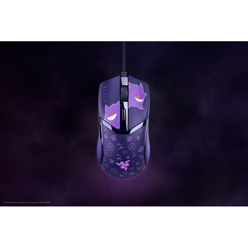 Mouse cu fir gaming Razer Cobra Razer Pokémon Gengar Edition, rezolutie 8500 DPI, 6 butoane programabile, iluminare RGB, negru