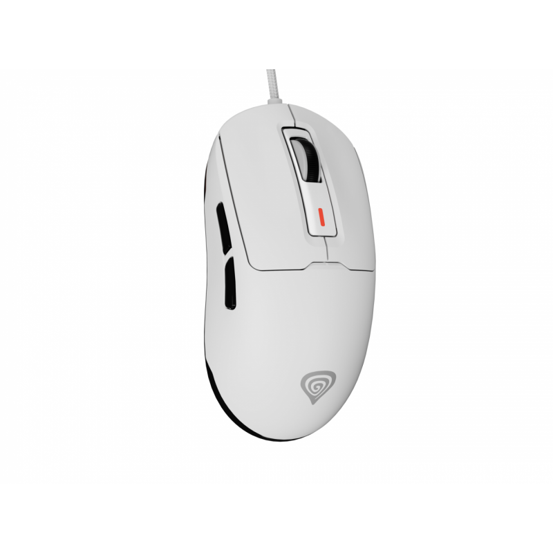 Mouse gaming cu fir Gensesis Krypton 660, interfata USB, 12000 DPI, 6 butoane, iluminare RGB, alb