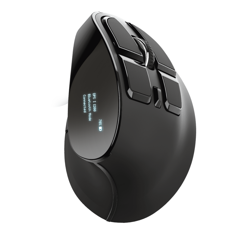 Mouse Trust Voxx, Rechargeable Ergonomic Wireless, negru