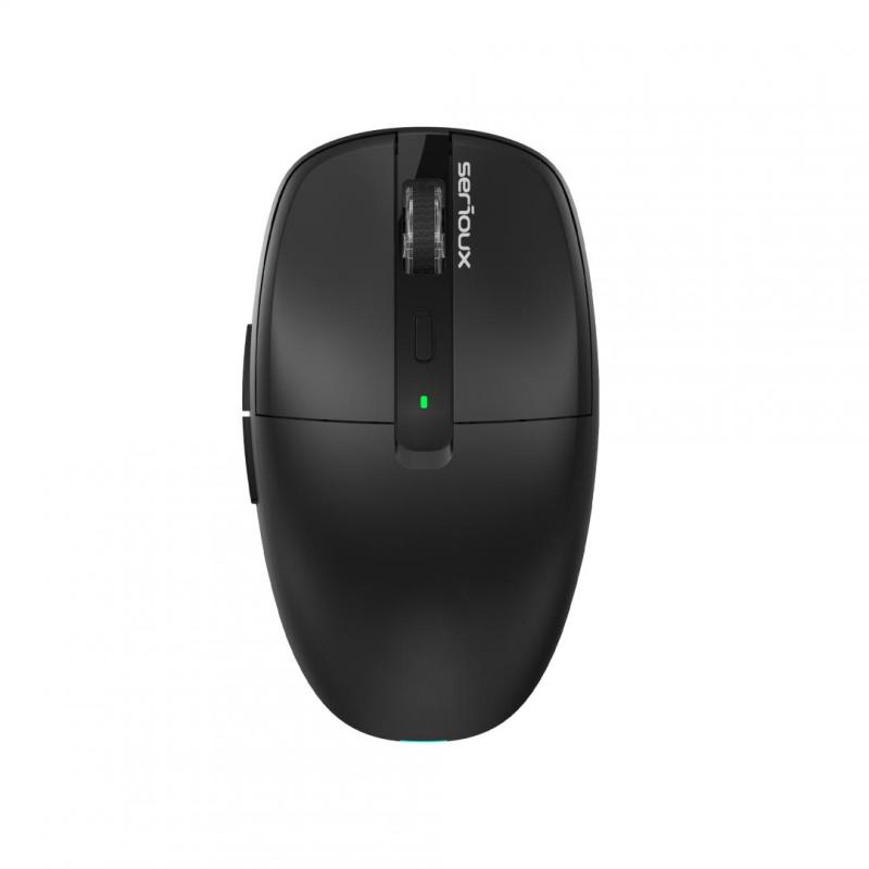 Mouse wireless AirFlow 2.4G+BT cu mod dual, cu receptor dual USB-A +USB-C; LED frontal  Mod: 2.4G + Bluetooth  Număr cheie: 6  Material: ABS  Culoare: Negru complet  DPI: 800-1200-1600  Comutator: Clic silențios pentru butonul L-R  Interfață: Receptor dua