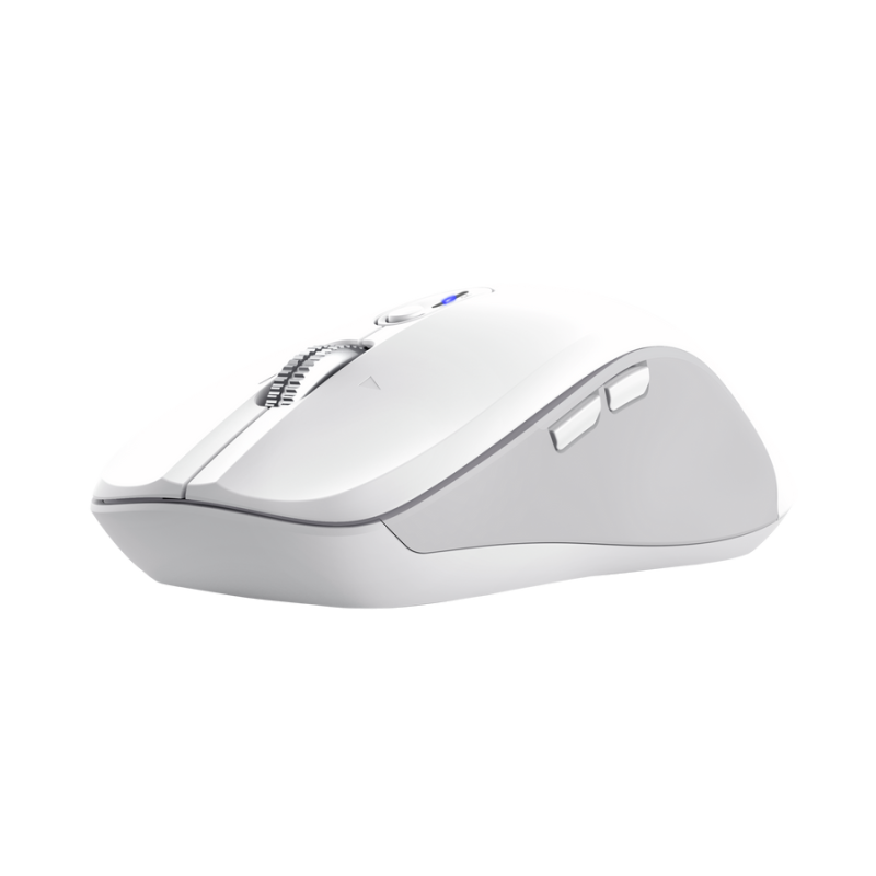 Mouse wireless Trust Ferro Hyperscroll, material ABS, interfata USB-A rezolutie maxima 3200 dpi, alb