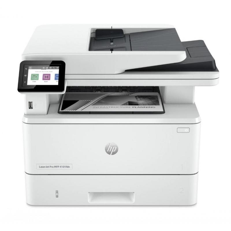 Multifunctional laser mono HP Laserjet 4102DW , dimensiune A4 (Printare, Copiere, Scanare), Duplex, viteza 40ppm, rezolutie max 1200 x 1200dpi, procesor 1200Mhz, memorie 512MB RAM, alimentare hartie 350 coli, + 50 coli DADF, limbaj de printare  HP PCL 6, 