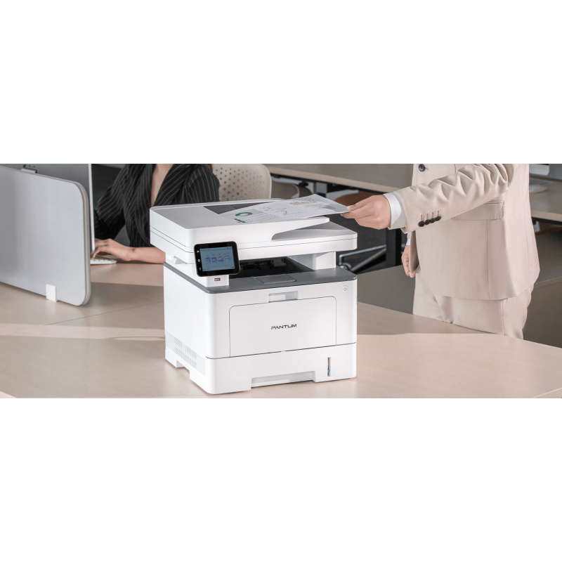 Multifunctional PANTUM BM5220ADW MONO, Dimensiune A4, Functi: Printare, Scanare, Copiere, Duplex automat, Viteza printare: 42ppm, 1200x1200 dpi, Limbaje printare: PCL5e, PCL6, PS, GDI, Procesor: 1.2 GHz, Memorie: 1GB RAM, Touchscreen 3.5