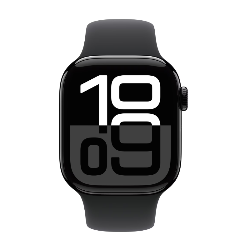 Apple Watch Series 10 GPS 42mm Jet Black Aluminium Case with Black Sport Band - M/L