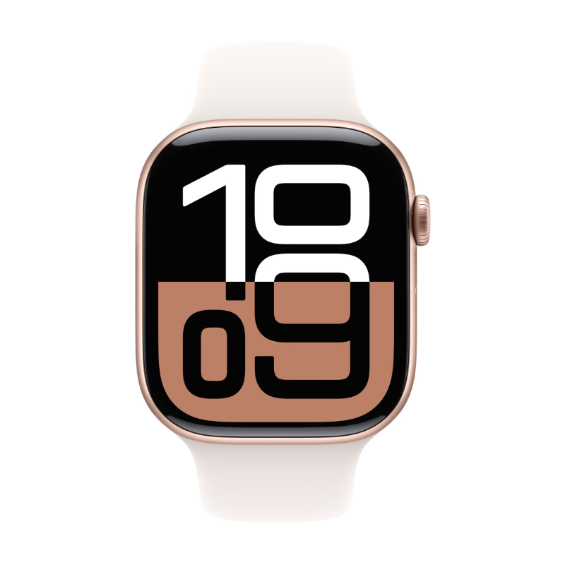 Apple Watch Series 10 GPS 46mm Rose Gold Aluminium Case with Light Blush Sport Band - S/M