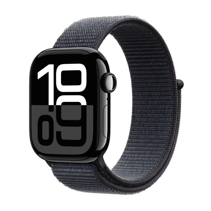 Apple Watch Series 10 GPS + Cellular 42mm Jet Black Aluminium Case with Ink Sport Loop