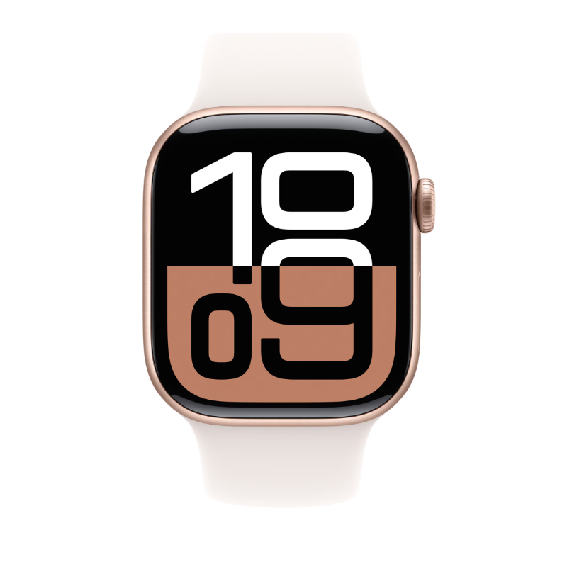 Apple Watch Series 10 GPS + Cellular 42mm Rose Gold Aluminium Case with Light Blush Sport Band - S/M