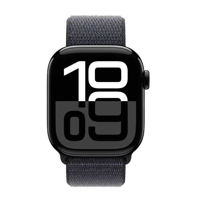 Apple Watch Series 10 GPS + Cellular 46mm Jet Black Aluminium Case with Ink Sport Loop