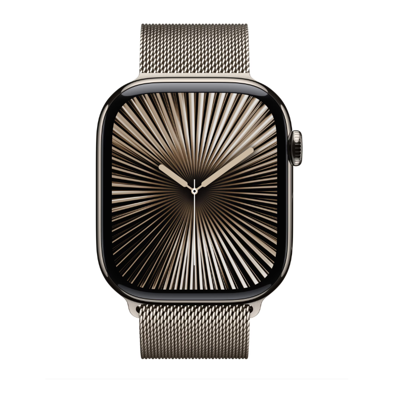 Apple Watch Series 10 GPS + Cellular 46mm Natural Titanium Case with Natural Milanese Loop - M/L