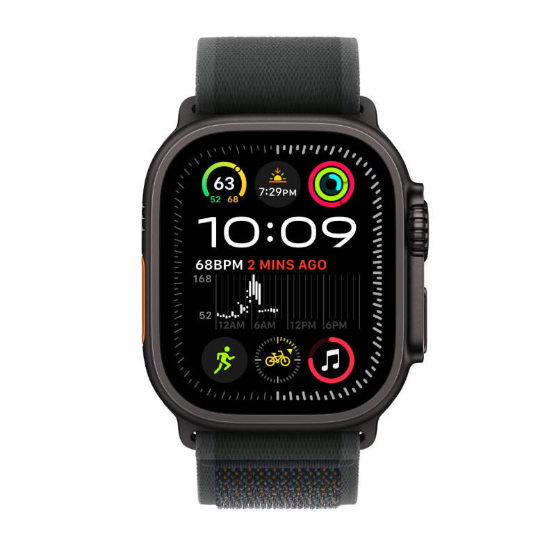 Apple Watch Ultra 2 GPS + Cellular 49mm Black Titanium Case with Black Trail Loop - M/L