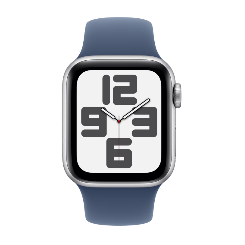 Apple Watch SE GPS + Cellular 40mm Silver Aluminium Case with Denim Sport Band - S/M