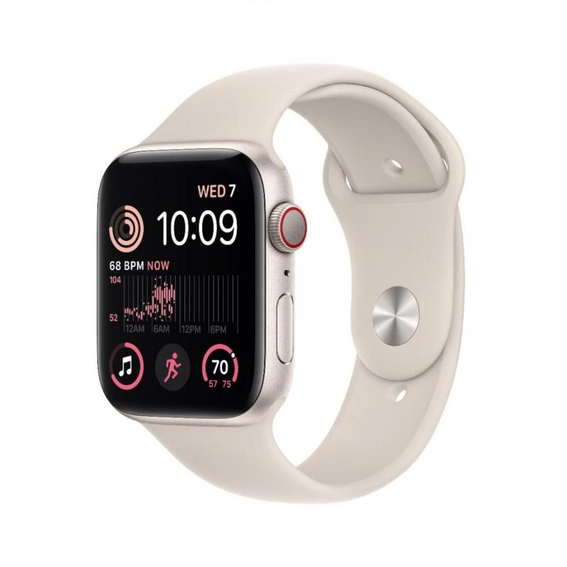 Apple Watch SE GPS + Cellular 40mm Starlight Aluminium Case with Starlight Sport Band - M/L