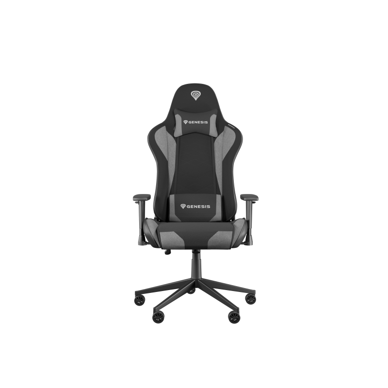 Scaun gaming Genesis Nitro 440 G2, material Synthetic PU + Textil, reglabil pe inaltime, greutate maxima suportata 120 kg, inaltime scaun reglabil 45- 52 cm, sezut si spatar textil ajustabil 150°, dimensiuni roti 60mm,  negru/gri