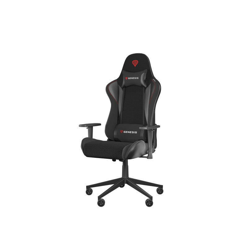 Scaun gaming Genesis Nitro 440 G2, material Synthetic PU + Textil, reglabil pe inaltime, greutate maxima suportata 120 kg, inaltime scaun reglabil 45- 52 cm, sezut si spatar textil ajustabil 150°, dimensiuni roti 60mm,  negru