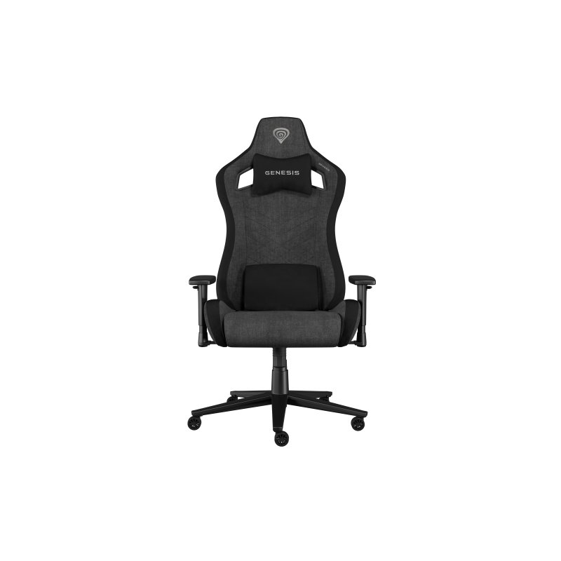 Scaun gaming Genesis Nitro 660, material textil, reglabil pe inaltime, greutate maxima suportata 150 kg, inaltime scaun reglabil 45 - 52 cm, spatar ajustabil 135°, dimensiuni roti 60mm,  echipat cu piston cu gaz clasa 4, manere 2D, negru/gri