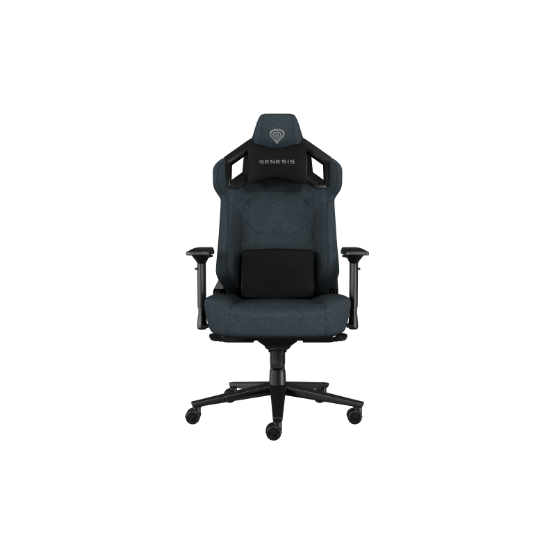 Scaun gaming Genesis Nitro 800, material textil, reglabil pe inaltime, greutate maxima suportata 150 kg, inaltime scaun reglabil 47 - 53 cm, spatar ajustabil 135°, dimensiuni roti 60mm,  echipat cu piston cu gaz clasa 4, manere 4D, negru