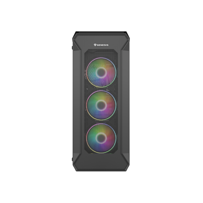 Carcasa GENESIS IRID 505 V2 Mid Tower ARGB NEGRU, Tempered Glass, Sloturi Expansiune 8, Drive Bays: 2x3.5