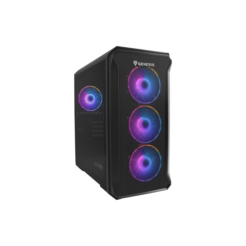 Carcasa GENESIS IRID 503 V2 Mini Tower ARGB NEGRU, Tempered Glass, Sloturi Expansiune 5, Drive Bays: 2x3.5