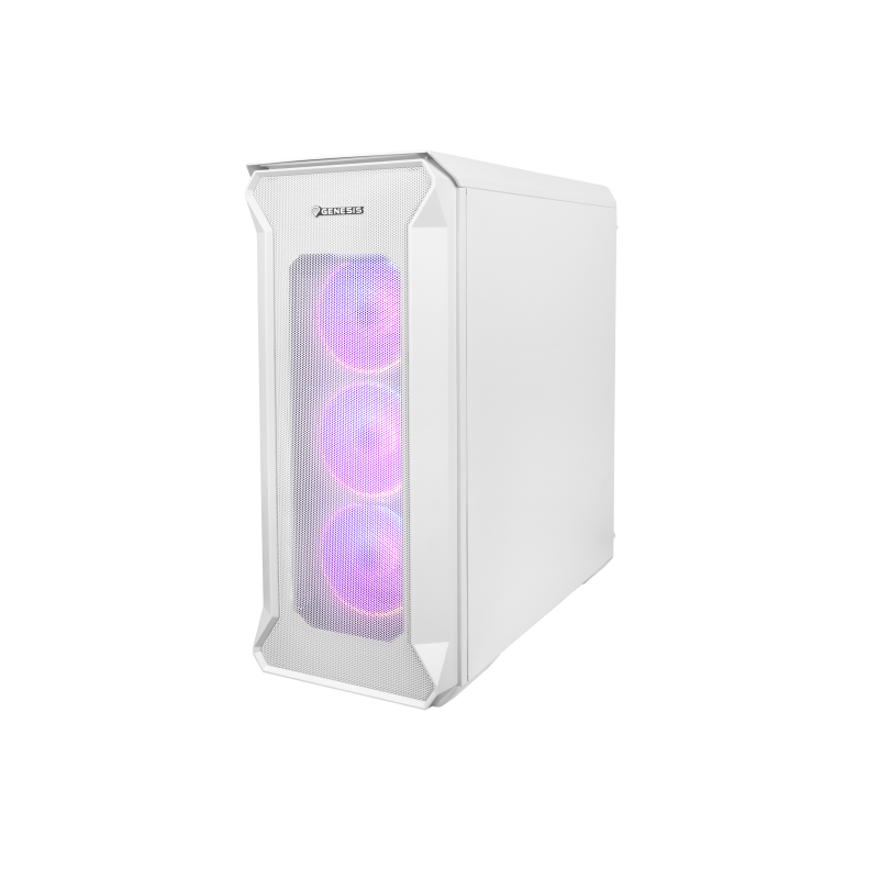 Carcasa GENESIS IRID 505 V2 Mid Tower ARGB ALB, Tempered Glass, Sloturi Expansiune 8, Drive Bays: 2x3.5