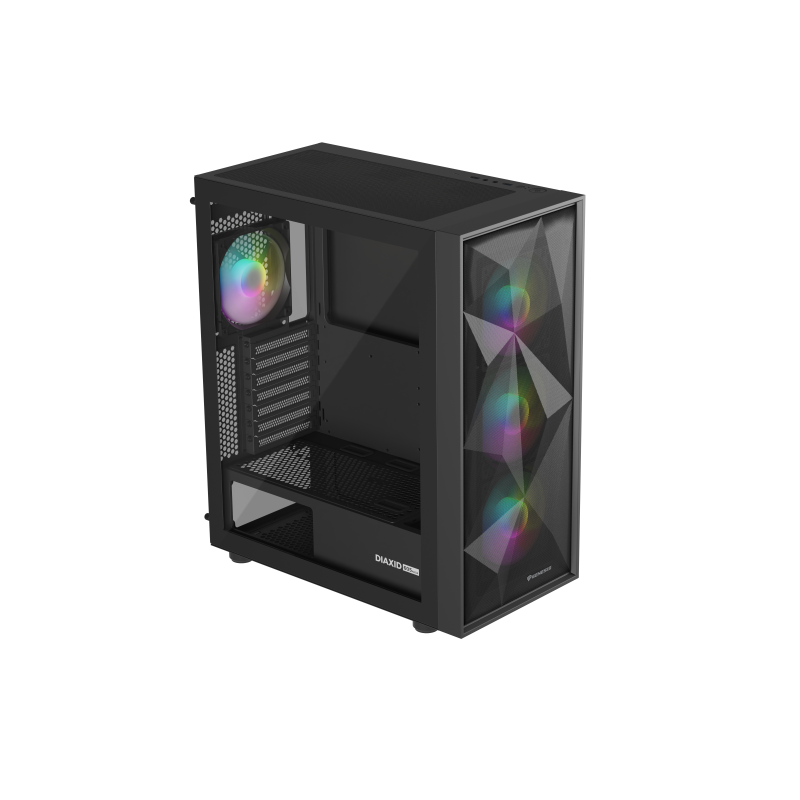 Carcasa GENESIS DIAXID 605 Mid Tower ARGB NEGRU, Tempered Glass, Sloturi Expansiune 7, Drive Bays: 2x3.5