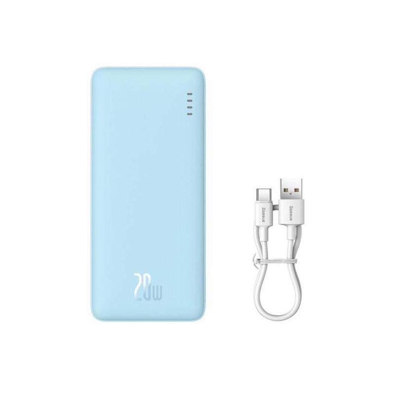 Baterie externa Baseus Airpow, 10000mAh, 20W, 1 x USB; 1 x USB Type-C ,total 3A, albastru